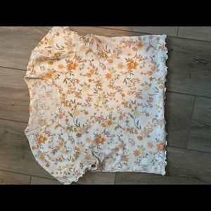 American Eagle floral crop shirt size large